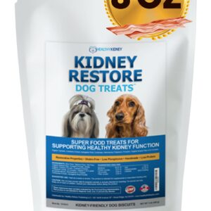 Kidney Restore Bacon Dog Treats 8oz for Canine Kidneys Low Protein Dog Treats for Kidney Support for Dogs. Renal Treats for Any Kidney Dog Diet