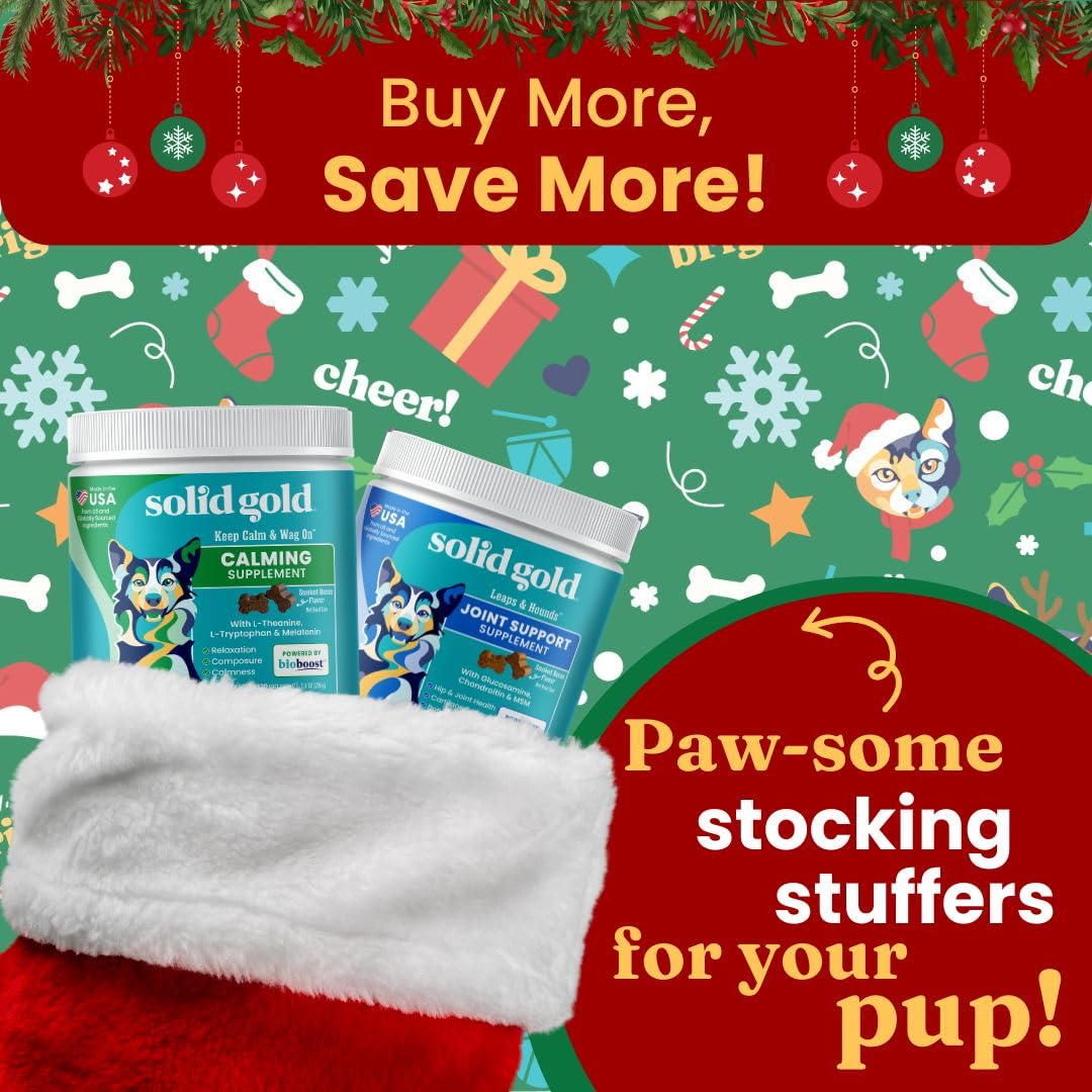 Solid Gold Glucosamine for Dogs Hip and Joint Supplement - Glucosamine Chondroitin MSM for Dog Pain Relief - Leaps & Hounds Chews for Dog Arthritis Pain Relief & Overall Mobility - 120 Soft Chews