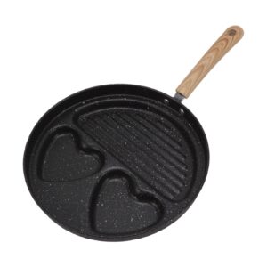 3 in 1 frying pan flat bottom, nonstick frying skillet, egg steak pan for home, kitchen, dorm, apartment