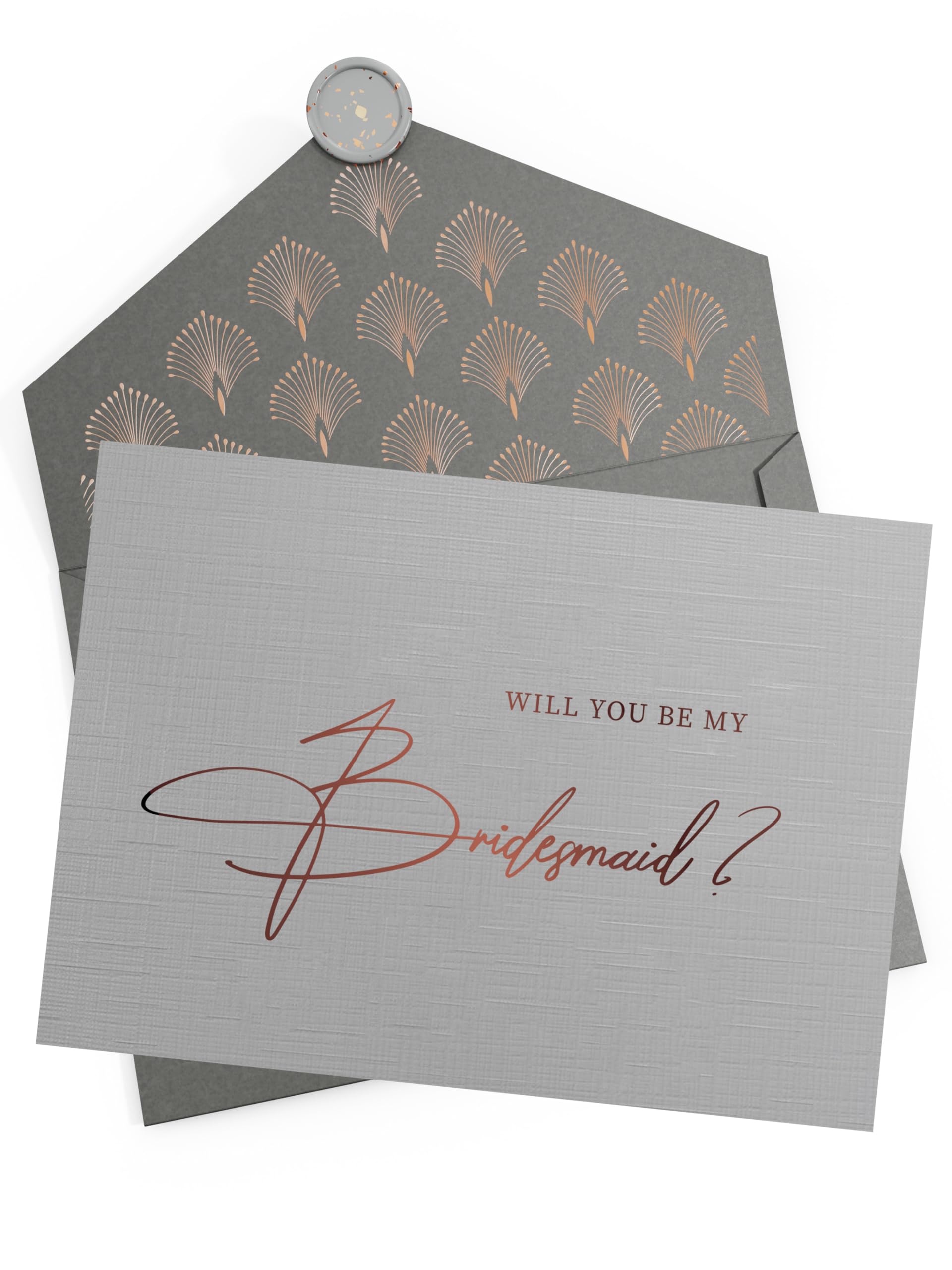 Jolicoon Will you be my bridesmaid 5 cards with luxury envelope and wax seal - Bridesmaid proposal cards