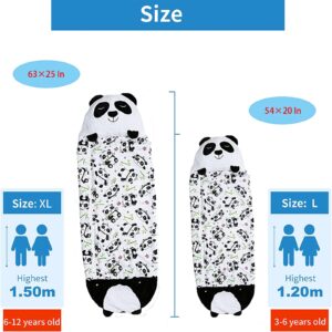 Kids Sleeping Bag ，Soft Animal Travel Camping Sleeping mat with Folding Pillow，nap mat for Toddlers, Boys Girls Animals Sleeping Bag，Panda Sleeping Bag for All Seasons (White Panda)