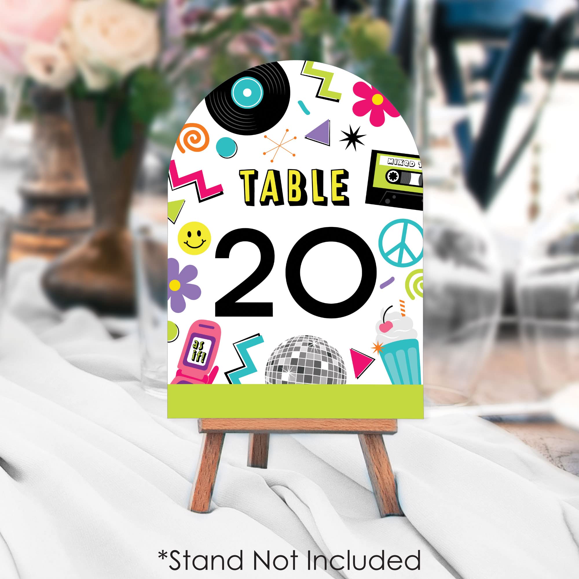 Big Dot of Happiness Through the Decades - 50s, 60s, 70s, 80s, and 90s Party Double-Sided 5 x 7 inches Cards - Table Numbers - 1-20