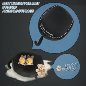 Stuffed Animal Storage Bean Bag Chair Cover for Kids Black Cat Beanbag Chair for Girls Large Size Toy Organizer Cover Only Without Filling