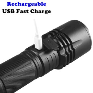 I0DO Zoomable Handheld Flashlight High Lumens Rechargeable Tactical Flashlights Long Range Super Bright Torch High Power Multi-Function Led Emergency Handheld Flashlight