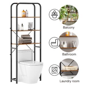 SogesPower 4-Tier Over The Toilet Storage Rack 68 inch Freestanding Bathroom Storage Shelf, Bathroom Organizer Over Toilet, Space Saver Bathroom Shelf, Bathroom Organization,Brown