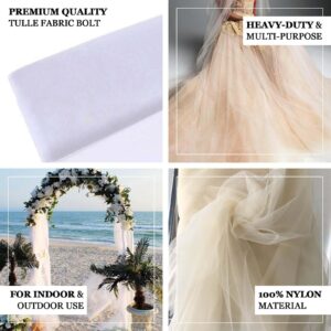 Efavormart 108" x 50 Yards Extra Large Soft Wedding Tulle for Party Decorations Banquet Event Sewing DIY Crafts Fabrics - White