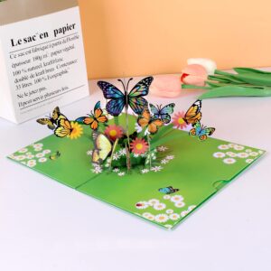 evron Pop Up Birthday Cards,3D Flower Butterfly Greeting Card,Thanksgiving,Thank You Cards,Butterfly Garden Pop Up Card,Christmas Card,Valentine's Day,with Lay Flat Display Widget&Envelopes(Butterfly)