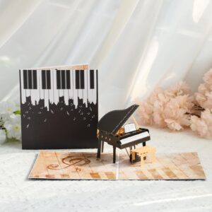 Paper Spiritz Piano Pop Up Card Happy Birthday Greeting Card, 3D Piano Card for Mother's Day, Music Lovers