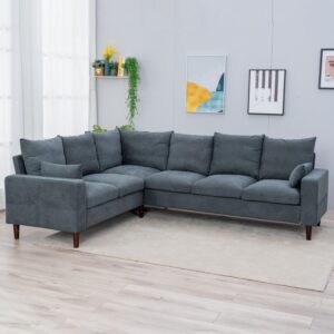 panana sectional sofa living room furniture set l shape couch linen fabric for home room decor bedroom,3 seater left facing chaise (grey, 6 seater universal corner sofa)