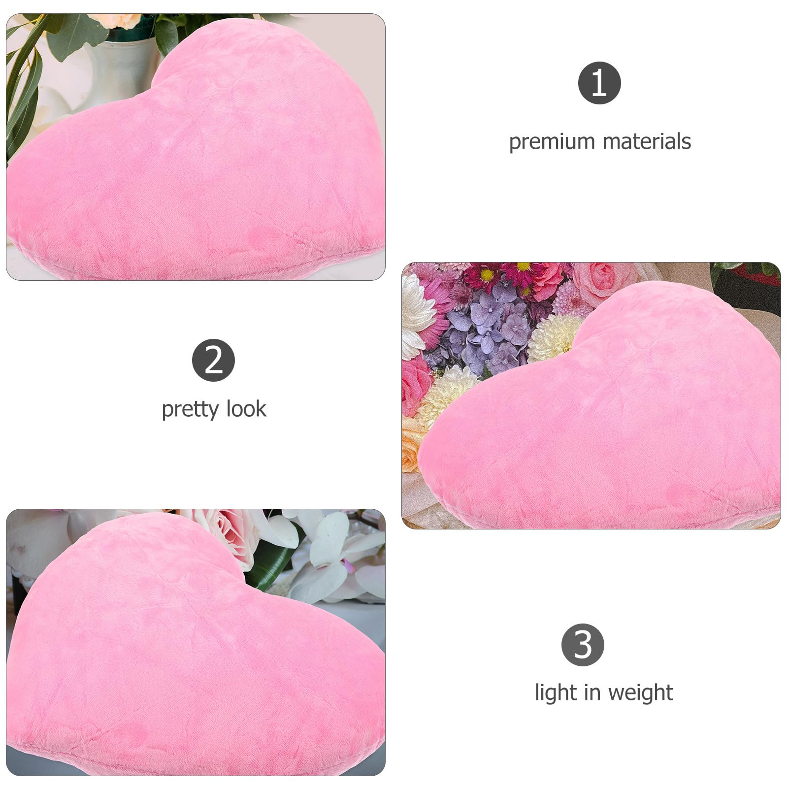 Plush Heart Pillow Cushion Heart Shaped Throw Pillow Decorative Pillow for Kids Friends Valentines Day Mothers Day for Room/Office/Sofa/Cars