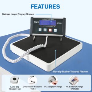 SIKE Physician Scale, Medical Floor Scale for Body Weight, 550 lb Limit Professional Weight Scale, Portable Easy to Read Digital Display, Heavy Duty, Pound & KG Settings, 12.5" x 12" Platform