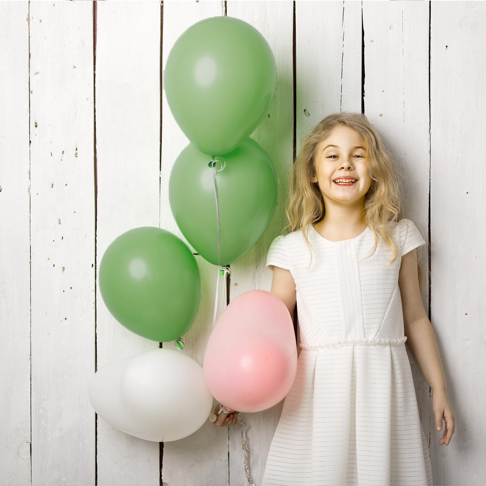 RUBFAC Sage Green Balloons Different Sizes 105pcs 5/10/12/18 Inches for Garland Arch, Olive Green Party Latex Balloons for Birthday Graduation Baby Shower Wedding Anniversary Party Decoration