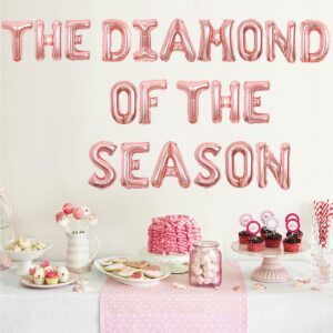 Tea Party Bridal Shower Decorations, The Diamond of the Season Banner Foil Balloons for High Tea Party Supplies, Garden Party Bridal Shower for Girls Women