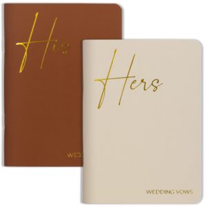 elegant vow books with gold foil lettering for your wedding - perfectly sized his and hers vow books with plenty of pages to write whatever is on your heart - a beautiful addition for the wedding day