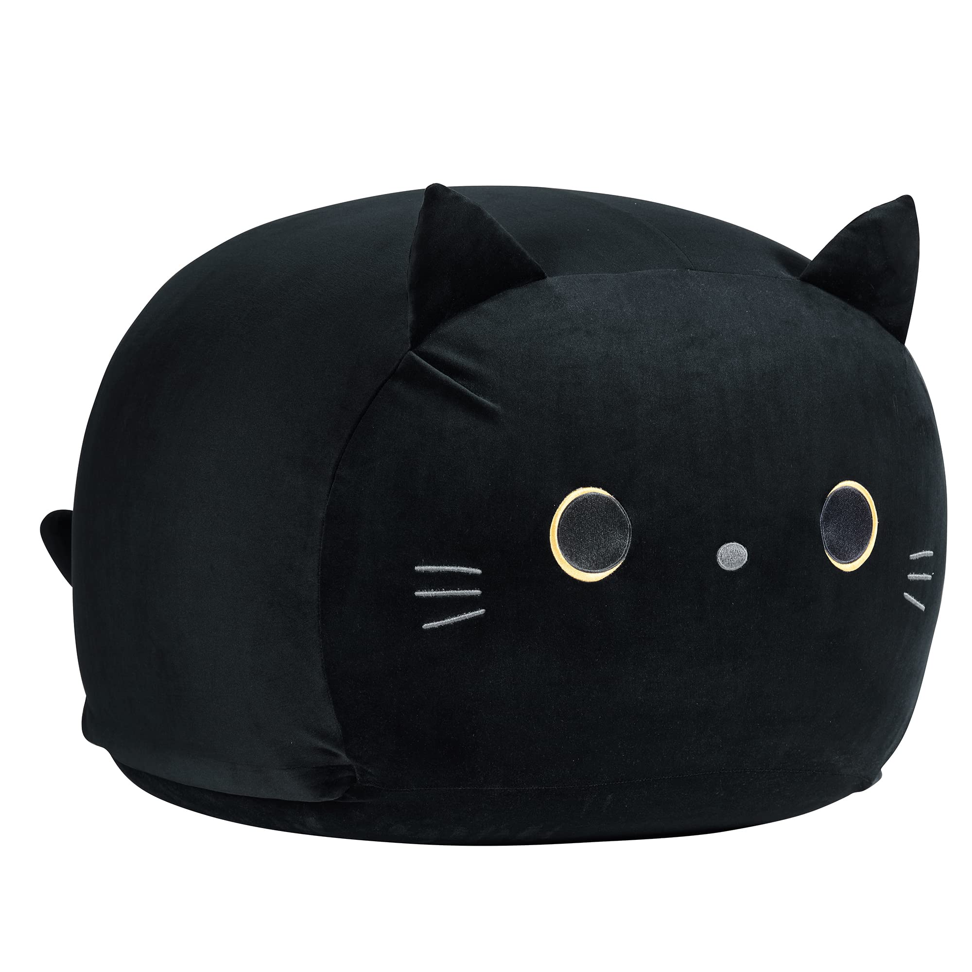 Stuffed Animal Storage Bean Bag Chair Cover for Kids Black Cat Beanbag Chair for Girls Large Size Toy Organizer Cover Only Without Filling