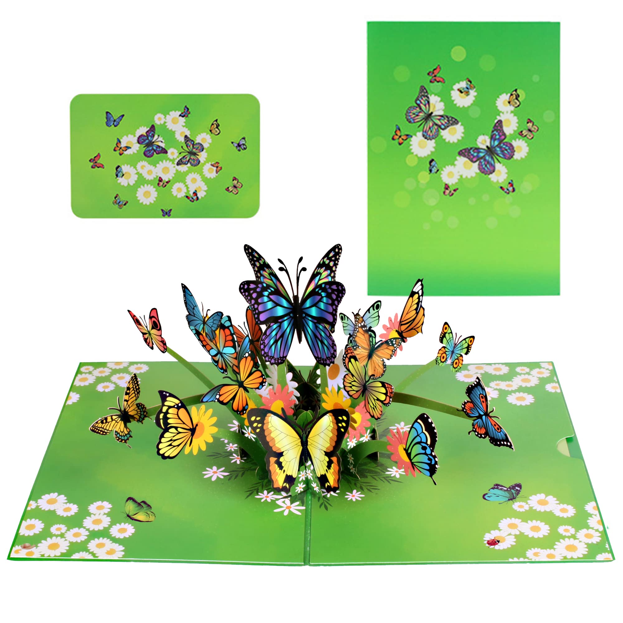 evron Pop Up Birthday Cards,3D Flower Butterfly Greeting Card,Thanksgiving,Thank You Cards,Butterfly Garden Pop Up Card,Christmas Card,Valentine's Day,with Lay Flat Display Widget&Envelopes(Butterfly)