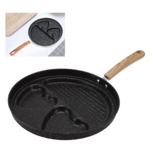 3 in 1 Frying Pan Flat Bottom, Nonstick Frying Skillet, Egg Steak Pan for Home, Kitchen, Dorm, Apartment