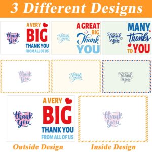 3 PCS Giant Thank You Greeting Cards Big 14 x 22 Inch Size Large Gratitude Giant Cards with Envelopes Thanks for Birthday Party Baby Shower Wedding Jumbo Gifts for Boys Girls