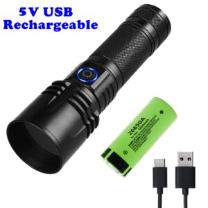 I0DO Zoomable Handheld Flashlight High Lumens Rechargeable Tactical Flashlights Long Range Super Bright Torch High Power Multi-Function Led Emergency Handheld Flashlight