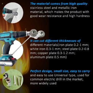 ROMELUCE Nibbler Metal Cutter Drill Attachment, Electric Drill Shears Attachment Cutter Nibbler, DIY Sheet Metal Cutter Drill Attachment, Metal Cutter Sheet Drill Attachment for Cutting