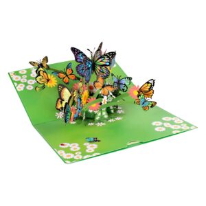 evron Pop Up Birthday Cards,3D Flower Butterfly Greeting Card,Thanksgiving,Thank You Cards,Butterfly Garden Pop Up Card,Christmas Card,Valentine's Day,with Lay Flat Display Widget&Envelopes(Butterfly)