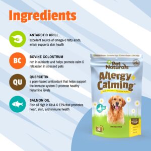 Pet Naturals Allergy Plus Calming Supplement for Dogs, Soft Chew, Duck Flavor, 60 Ct.