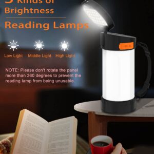 Camping Lantern Rechargeable, 4000mAh Battery Operated Lamp , LED Camping Lantern Light, Flashlight for Power Outages Hurricane Emergency, 3 Modes Tent Light Reading Lamp for Camp Home