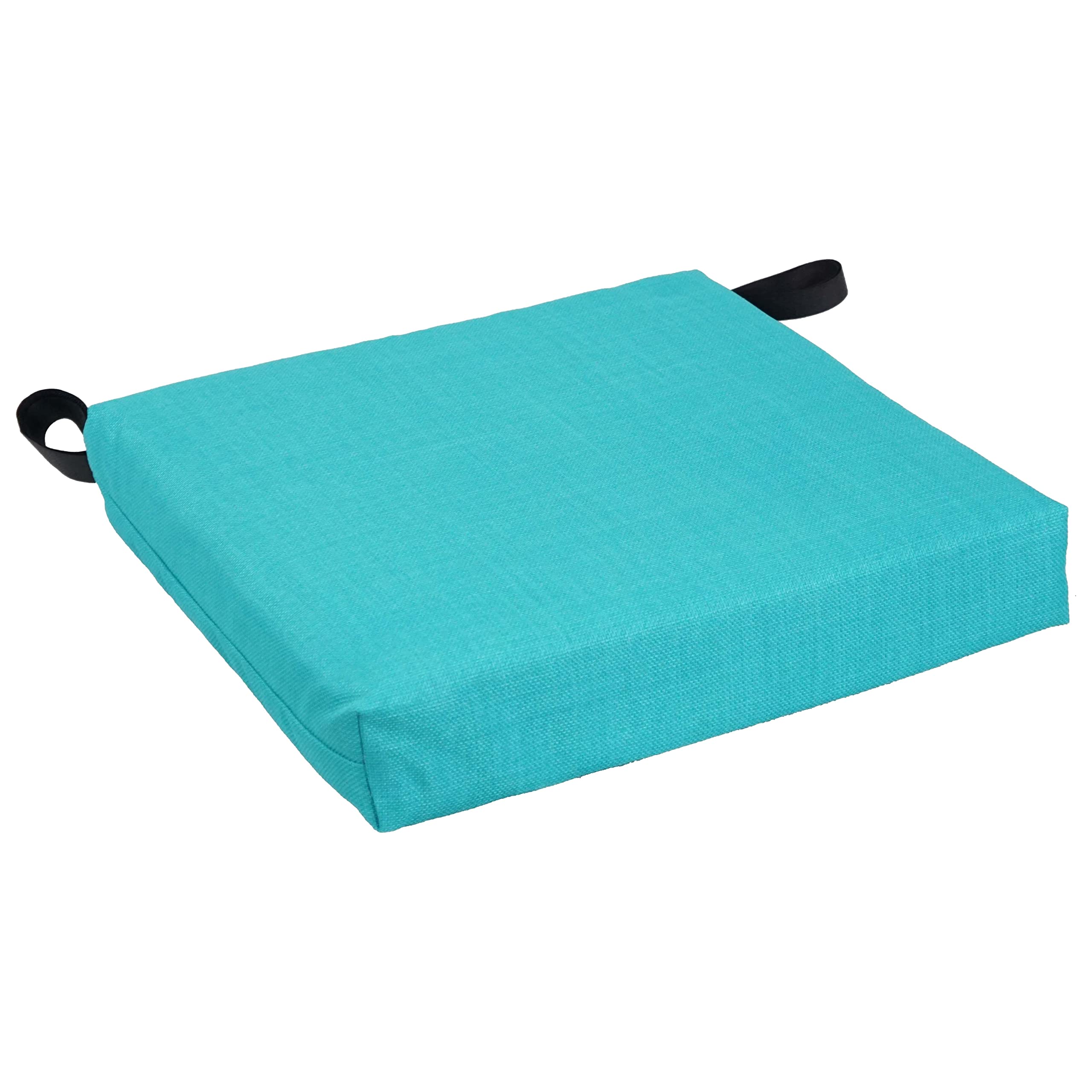 Blazing Needles Indoor/Outdoor Chair Cushion, 16" x 16", Aqua Blue 2 Count