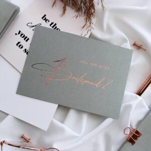 Jolicoon Will you be my bridesmaid 5 cards with luxury envelope and wax seal - Bridesmaid proposal cards