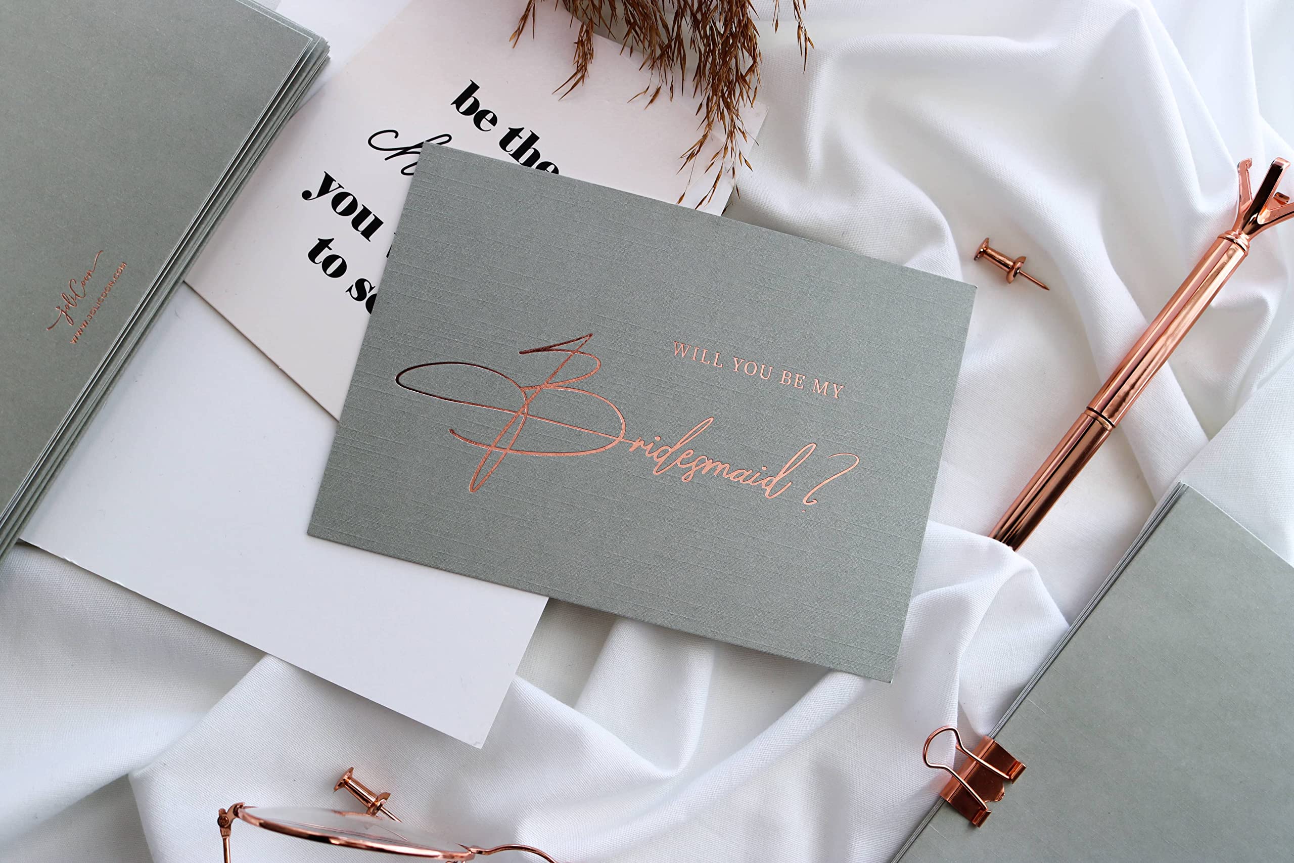 Jolicoon Will you be my bridesmaid 5 cards with luxury envelope and wax seal - Bridesmaid proposal cards