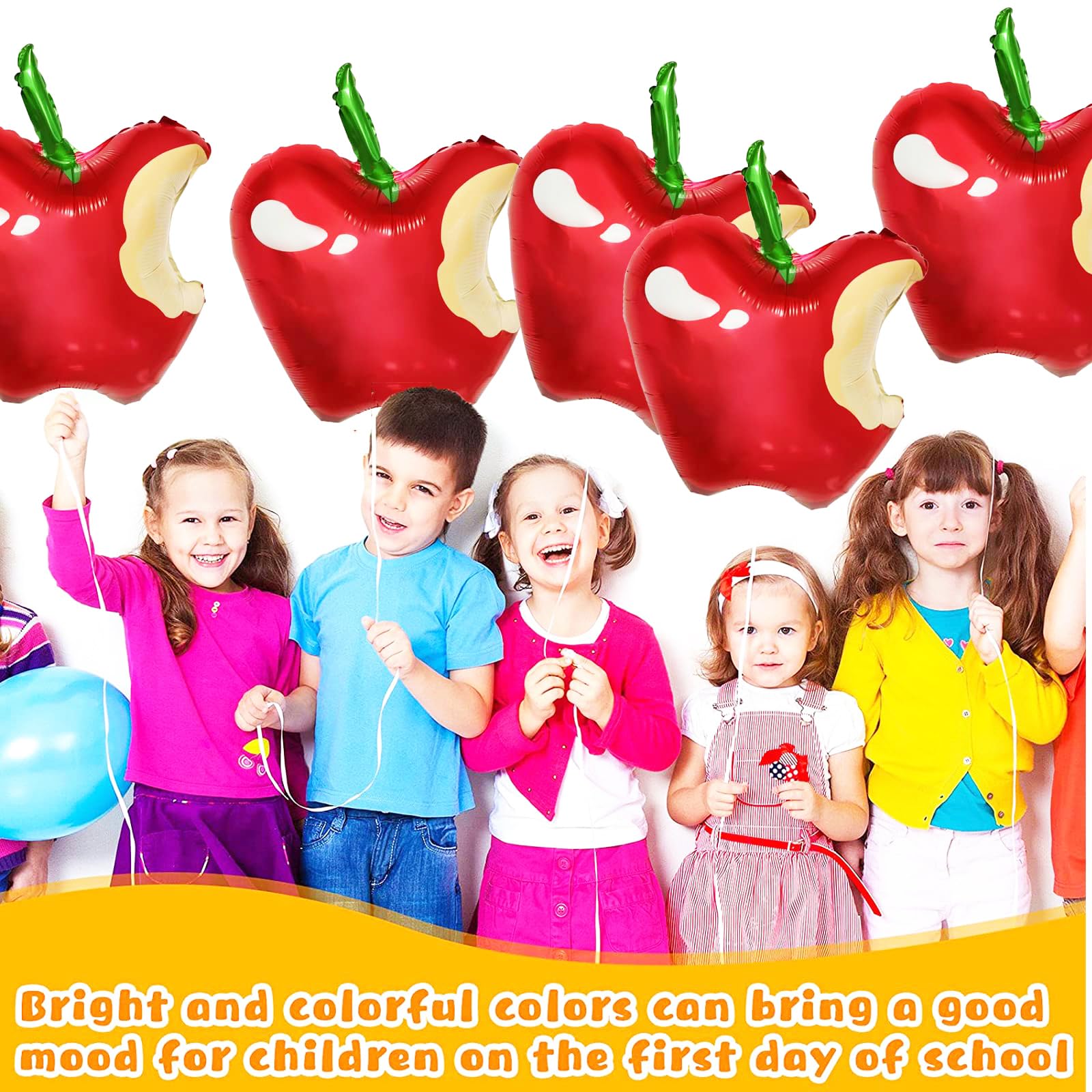 Apple Balloons for Back to School Decorations - Pack of 6,snow white birthday party decorations