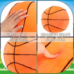 Sratte 4 Pcs Stuffed Sports Pillows Toy Set, Soft Plush Basketball Soccer Ball Football Baseball Pillow Sports Shaped Throw Pillows Cute Cushion Pillow for Room Bedroom Decor Indoor Gifts