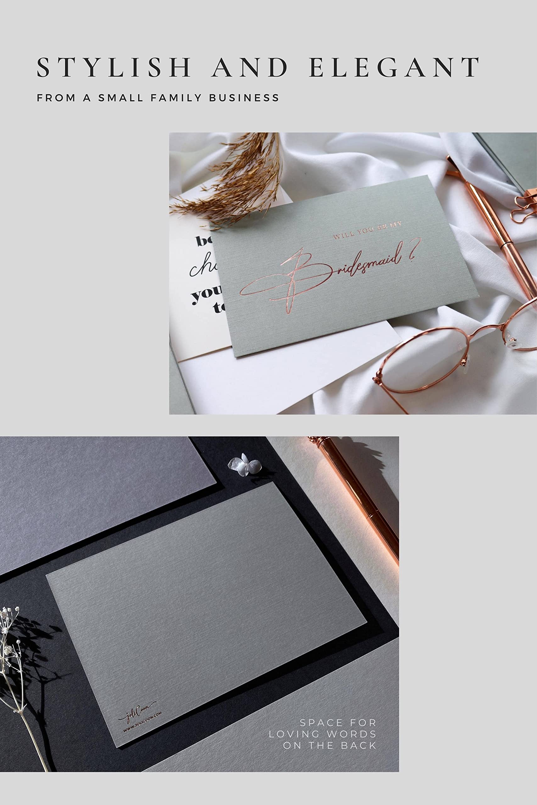 Jolicoon Will you be my bridesmaid 5 cards with luxury envelope and wax seal - Bridesmaid proposal cards