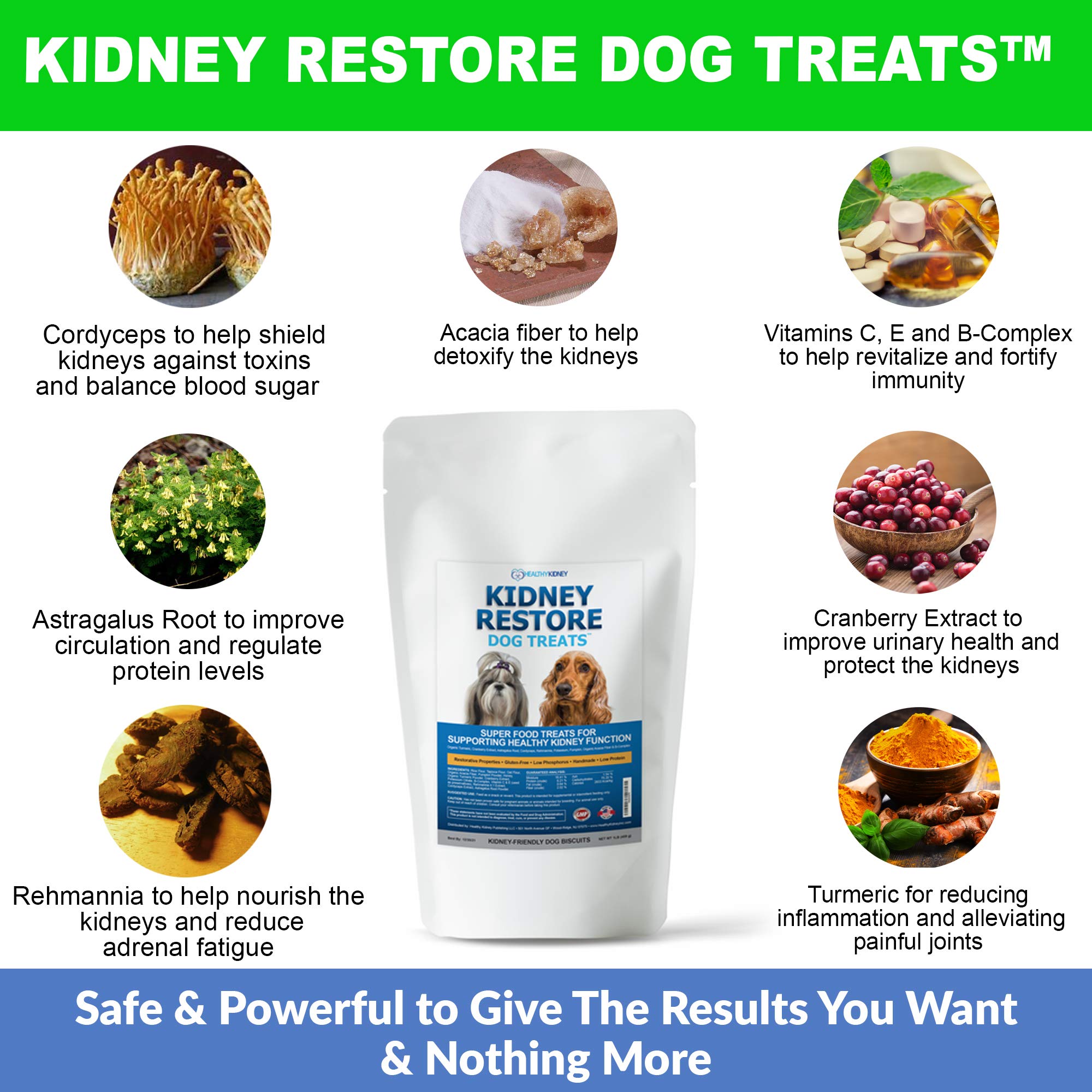 Kidney Restore Bacon Dog Treats 8oz for Canine Kidneys Low Protein Dog Treats for Kidney Support for Dogs. Renal Treats for Any Kidney Dog Diet