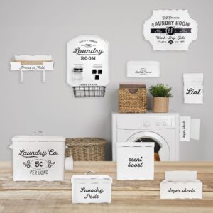 AuldHome Design Laundry Lost and Found Pocket Treasures Holder (White), Magnetic/Wall-Mounted Bin for Lost Coins