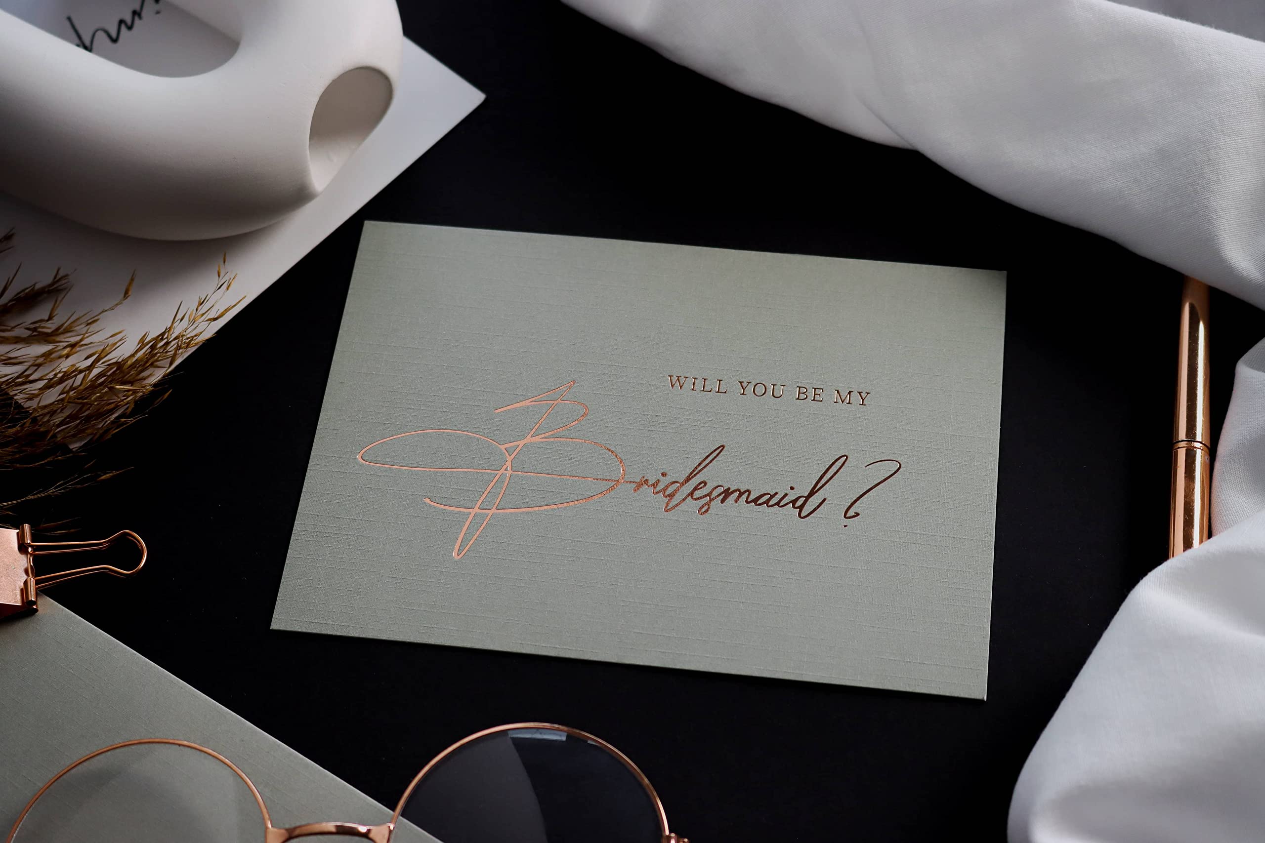 Jolicoon Will you be my bridesmaid 5 cards with luxury envelope and wax seal - Bridesmaid proposal cards