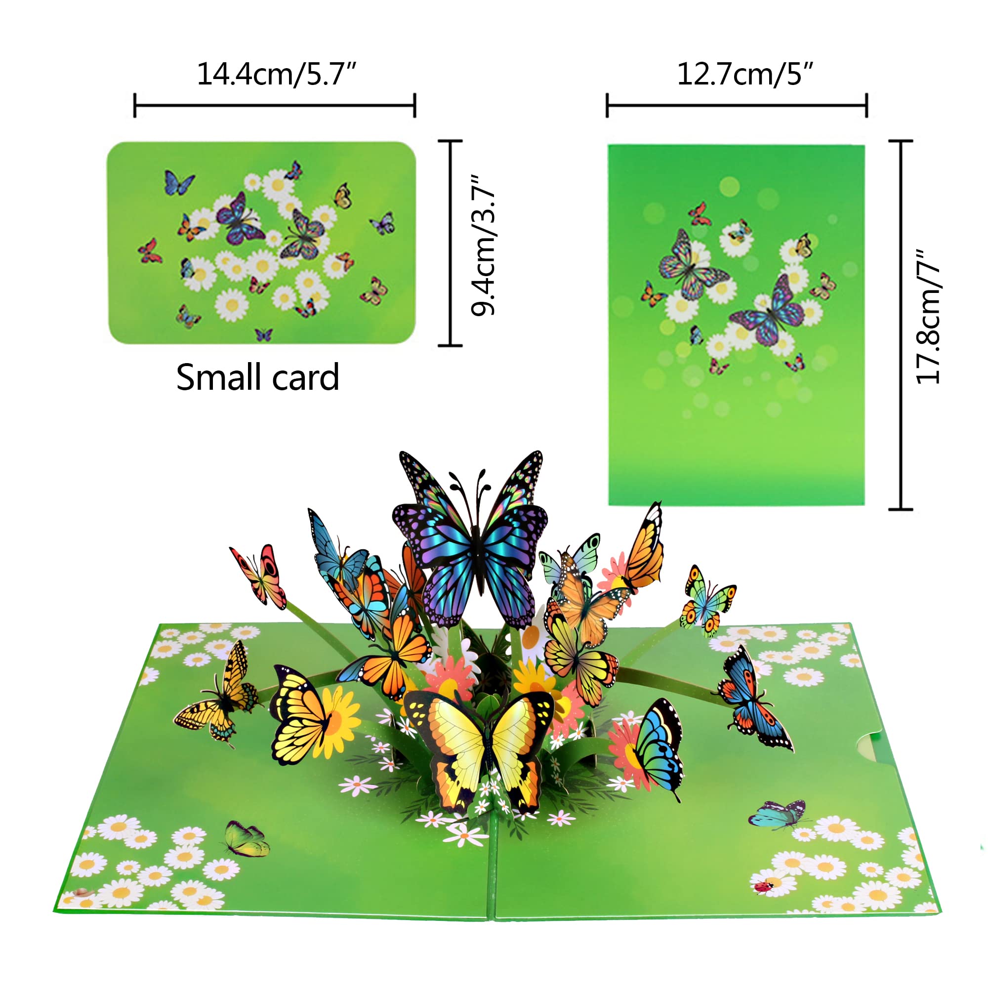 evron Pop Up Birthday Cards,3D Flower Butterfly Greeting Card,Thanksgiving,Thank You Cards,Butterfly Garden Pop Up Card,Christmas Card,Valentine's Day,with Lay Flat Display Widget&Envelopes(Butterfly)