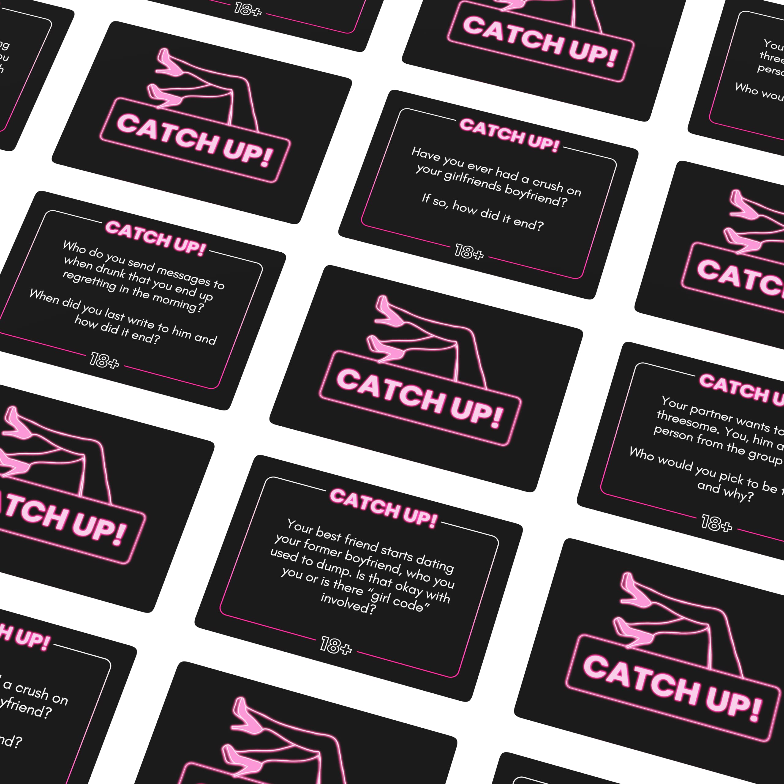 BLY Games Catch Up! Girls Night 18+ Party Game | Spicy Thought Provoking Conversation Starters for Fun Girls Nights, Bachelorette and Birthday Party