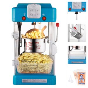 Pop Pup Popcorn Machine - 2.5oz Tabletop Movie Theater Popcorn Popper with Stainless-Steel Kettle and Serving Tray by Great Northern Popcorn (Blue)