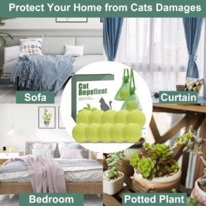 10 Pack Natural Cat Repellent Outdoor Indoor, Peppermint Oil Cat Deterrent Outdoor Repels Cat Dog Deer Rabbit from Garden Yard Lawn Home Keep Your Yard Lawn Porch Furniture Curtain from Cat Damages