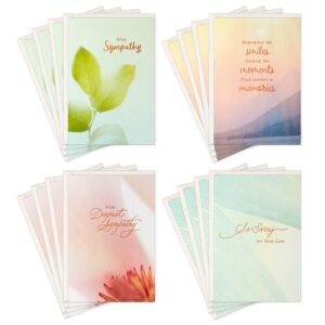 hallmark sympathy cards assortment, nature (16 cards with envelopes)