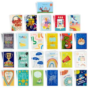 hallmark all occasion boxed greeting card assortment for kids (pack of 48) - for birthdays, encouragement, thank you