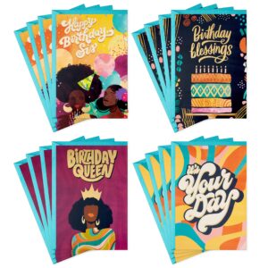 hallmark mahogany birthday cards assortment, birthday queen (16 cards with envelopes)