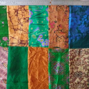 Vintage Sari Fabric 14 Pcs Brown & Green 12"*20" Silk Sari Scrap Remnants Lot for Journal Scrapbook Wrap Craft Project Jewelry Applique DIY Gift Wrap BRGR14