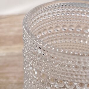 Kate Aspen Beaded Drinking Glasses Set of 6, 10 oz Retro Vintage Glassware - Boho Cocktail Water Juice Glasses, Hostess or Housewarming Gift