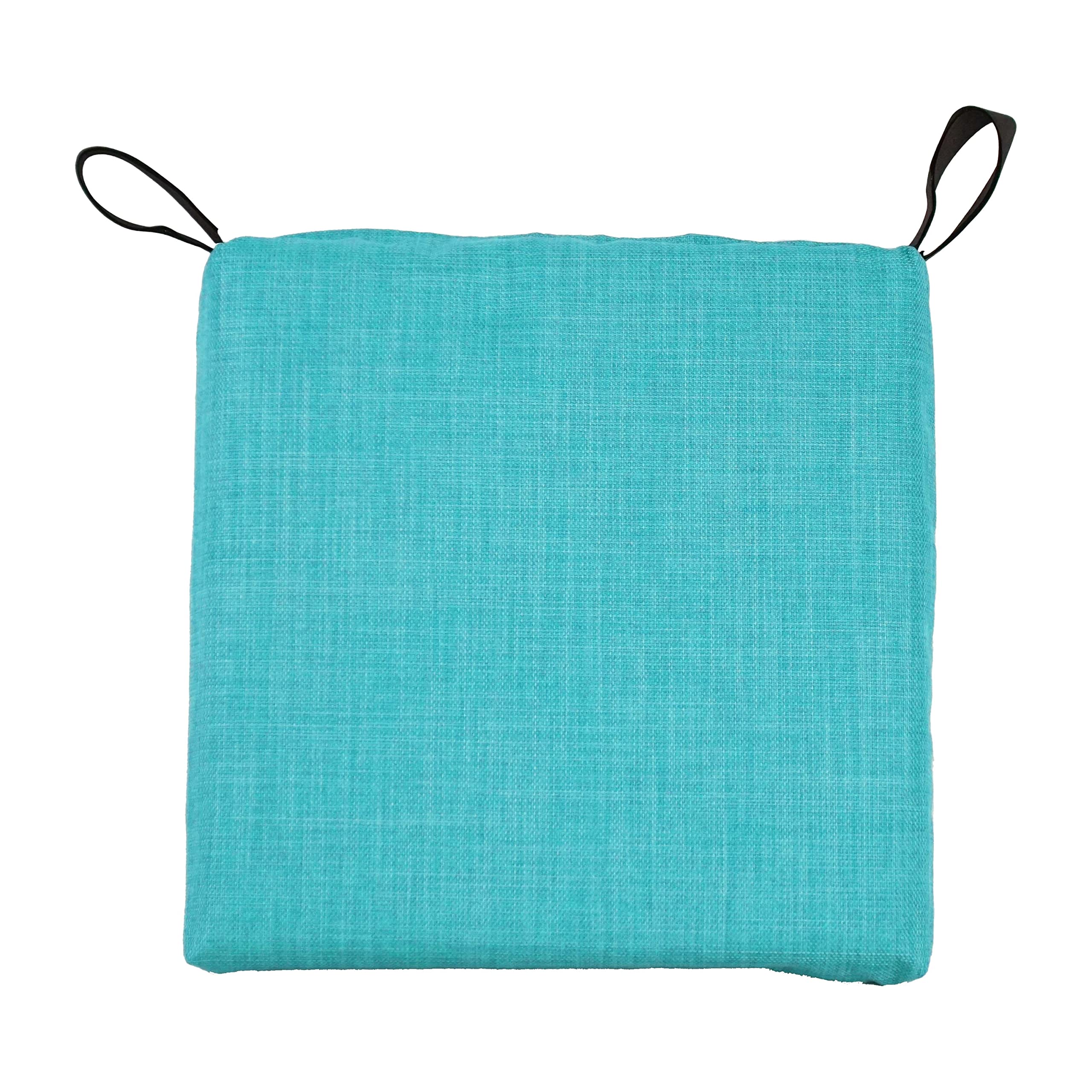 Blazing Needles Indoor/Outdoor Chair Cushion, 16" x 16", Aqua Blue 2 Count