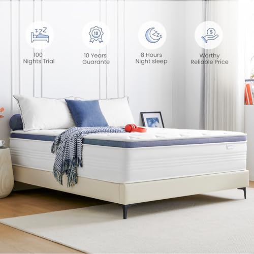 Dourxi Queen Mattress, 12 Inch Hybrid Queen Size Mattress in a Box with Gel Memory Foam, Individually Pocketed Springs for Support and Pressure Relief - Medium Plush