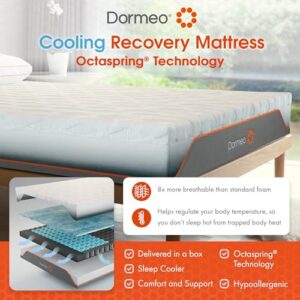 Dormeo Recovery 10" Full Mattress with Signature Recovery Foam™ and Pressure Relieving OctaspringⓇ Technology, Medium Firm - 75” L x 54” W x 10” H