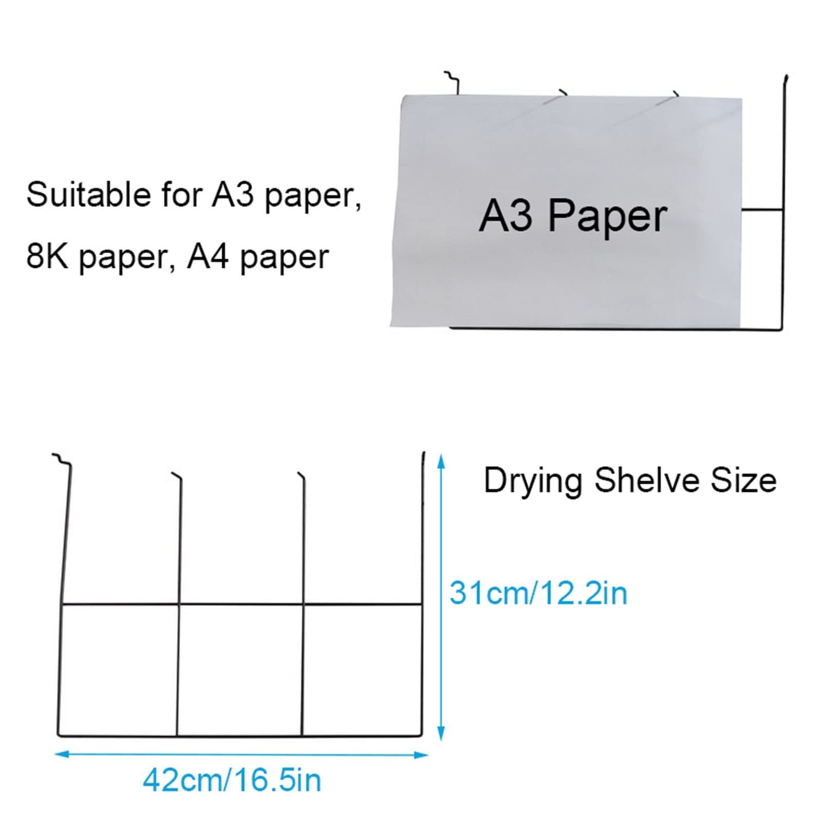 Mobile Wire Drying Rack Art Work and Paint Double Sided 25 Layers Drying Rack with 50 Shelves for Classrooms, Art Studio, 17.7 x 26 x 32.3 inches, Black