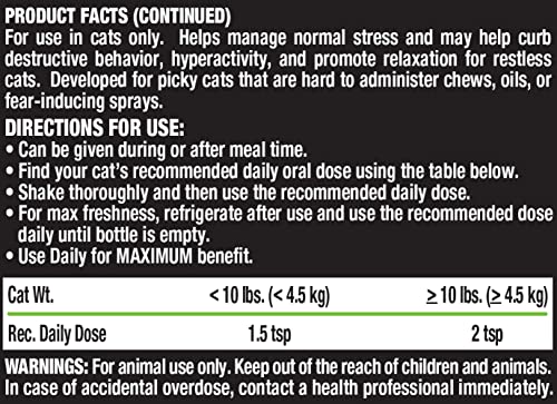 Liquid-Vet by Reliant Health Brands Feline Calm & Content Advanced Formula, 8oz, Seafood Flavor